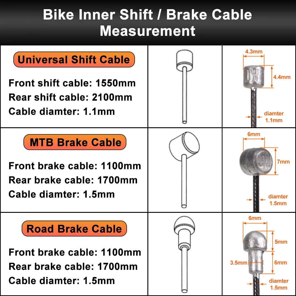 HEPPE MTB Road Bike Shifter Brake Cable Set Bike Front Rear Brake Derailleur Cable Nano Coating Grinding Stainless Steel Cable view 2