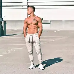 Muscle Fitness Autumn And Winter New Sports Pants Men's Casual Pants Korean Version Slim Fitness Pants Men's Ankle Pants