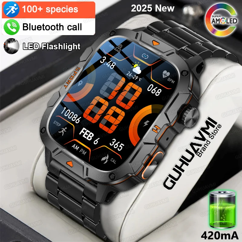 

Новинка 2024 года для Huawei Xiaomi, умные часы с экраном 1,96 дюйма, мужские Bluetooth-вызовы, спортивные водонепроницаемые умные часы с сердечником и кислородом в крови