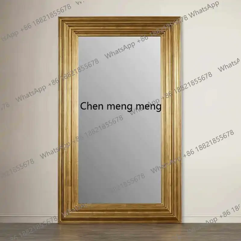 F181 American floor, French retro full-body mirror, European-style carved dressing, home clothing store fitting mirror