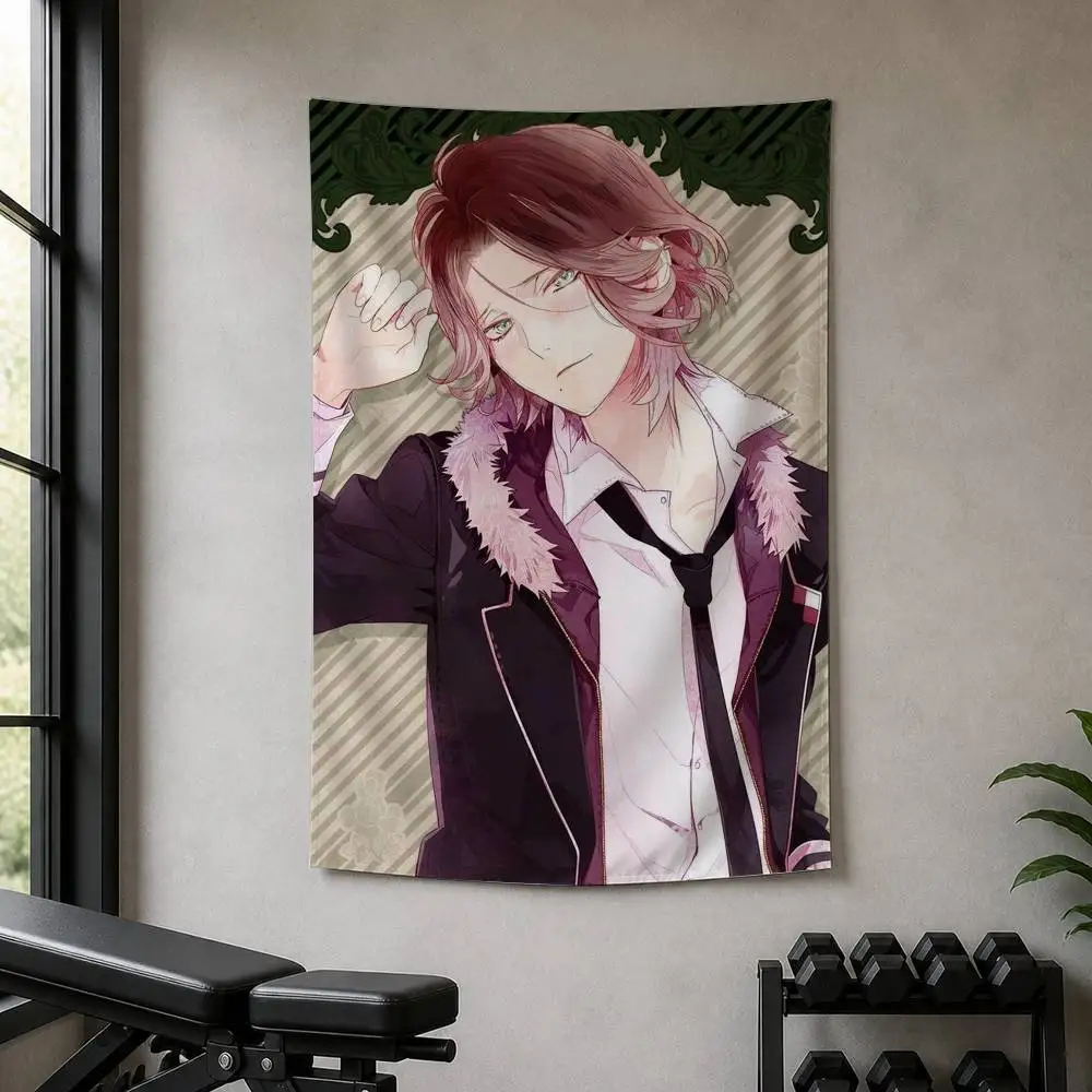 Cartoon Role Ayato Kanato Laito Kou Ruki Mukami Decorative Hanging Flag with Grommets for Garage Bedroom Dorm Wall Decor