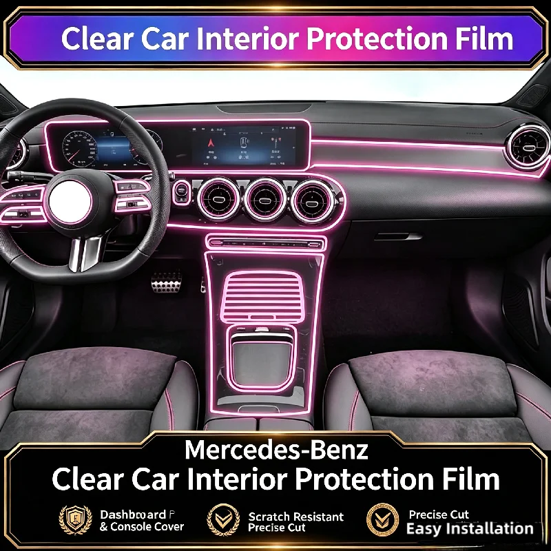 For 22-23 Mercedes CLA260 / 220 Car Interior Film Dashboard Navigation Screen Transparent Protection Film Car Modification