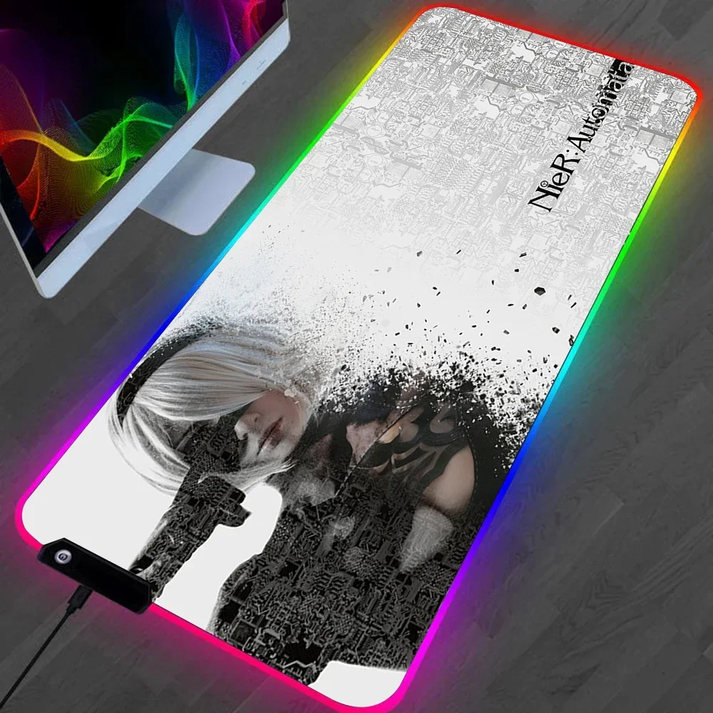 Spiel nier Automaten führte Gaming Mouse pads große Schreibtisch matte PC Gamer XL Mouse pad RGB Mauspad leuchtende Mäuse Mäuse Matten