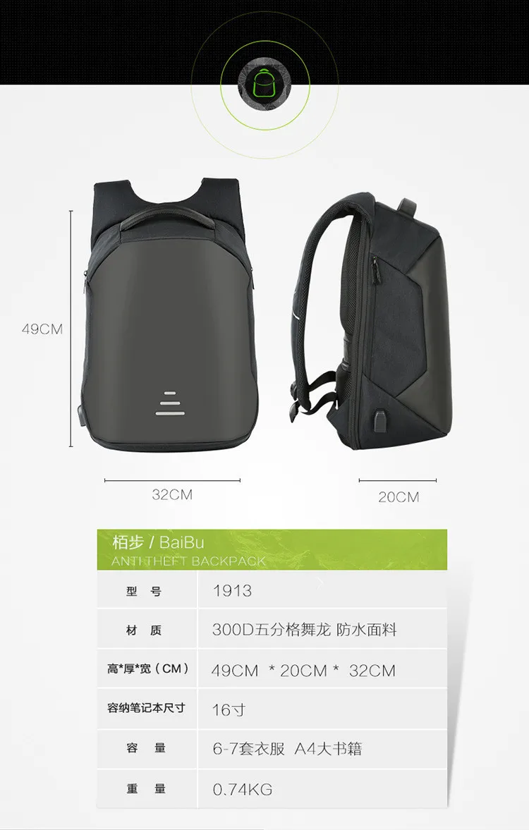 Large capacity business commuting backpack