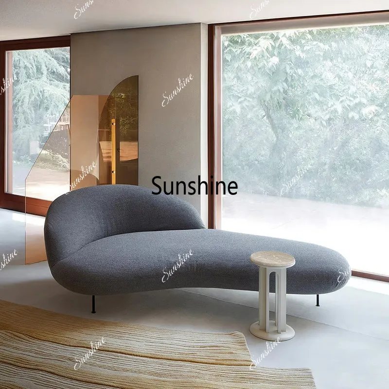 American retro fabric concubine chair lazy sofa modern simple gray master bedroom