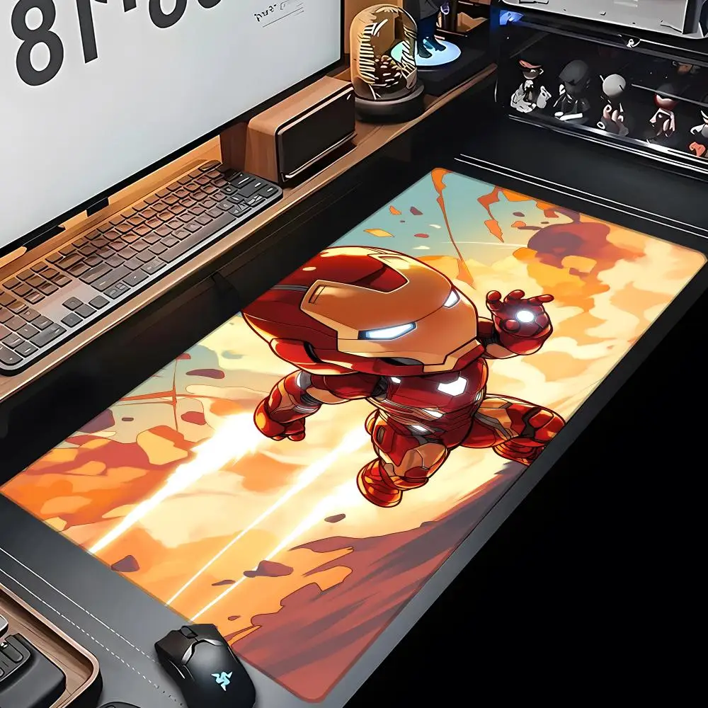 MINISO-Anime Characters Iron Man Mouse Pad Gaming Mousepad Abstract Large 800x400x2mm Mause Carpet PC Desk