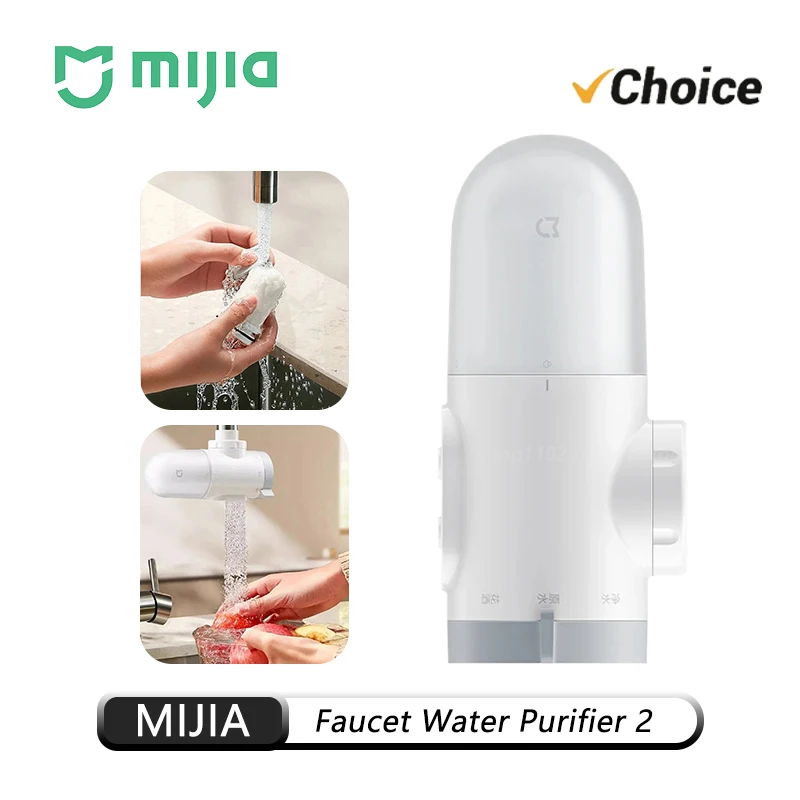 Original MIJIA Faucet Water Purifier 2 Coconut Shell Activated Carbon Tap Filter with Easy Installation for Home Kitchen Sink CN