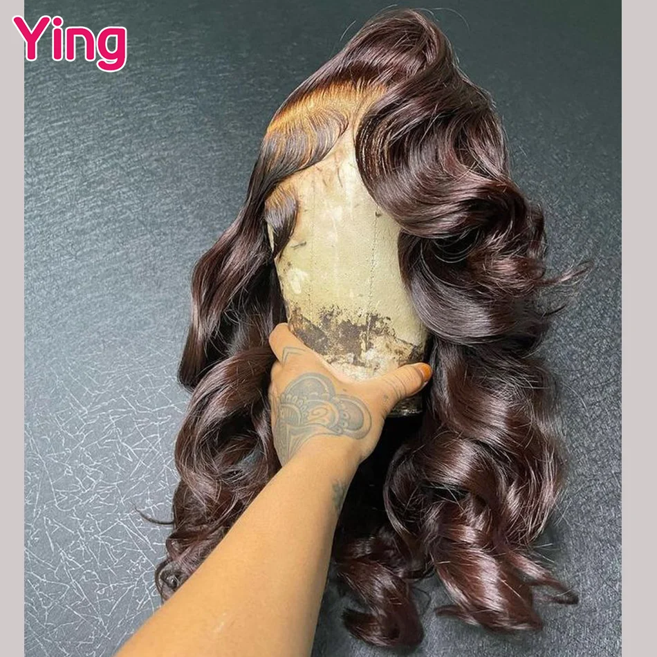 

Ying 34 Inch Body Wave Chocolate Brown 13x6 Lace Front Wig PrePlucked 13x4 Lace Front Wig Human Hair 5x5 Transparent Lace Wig