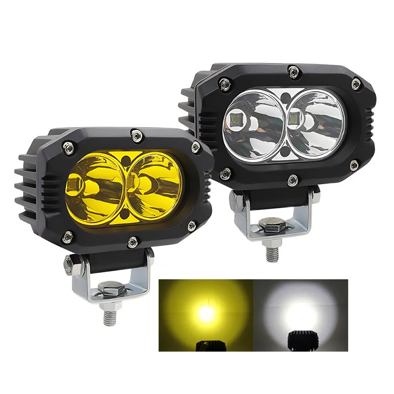 

2pcs 4inch LED Pods 20W White Amber Spot Flood Beam Work Lamp Spotlight for 4x4 Off Road Motorcycle Auxiliary Headlights 12V 24V