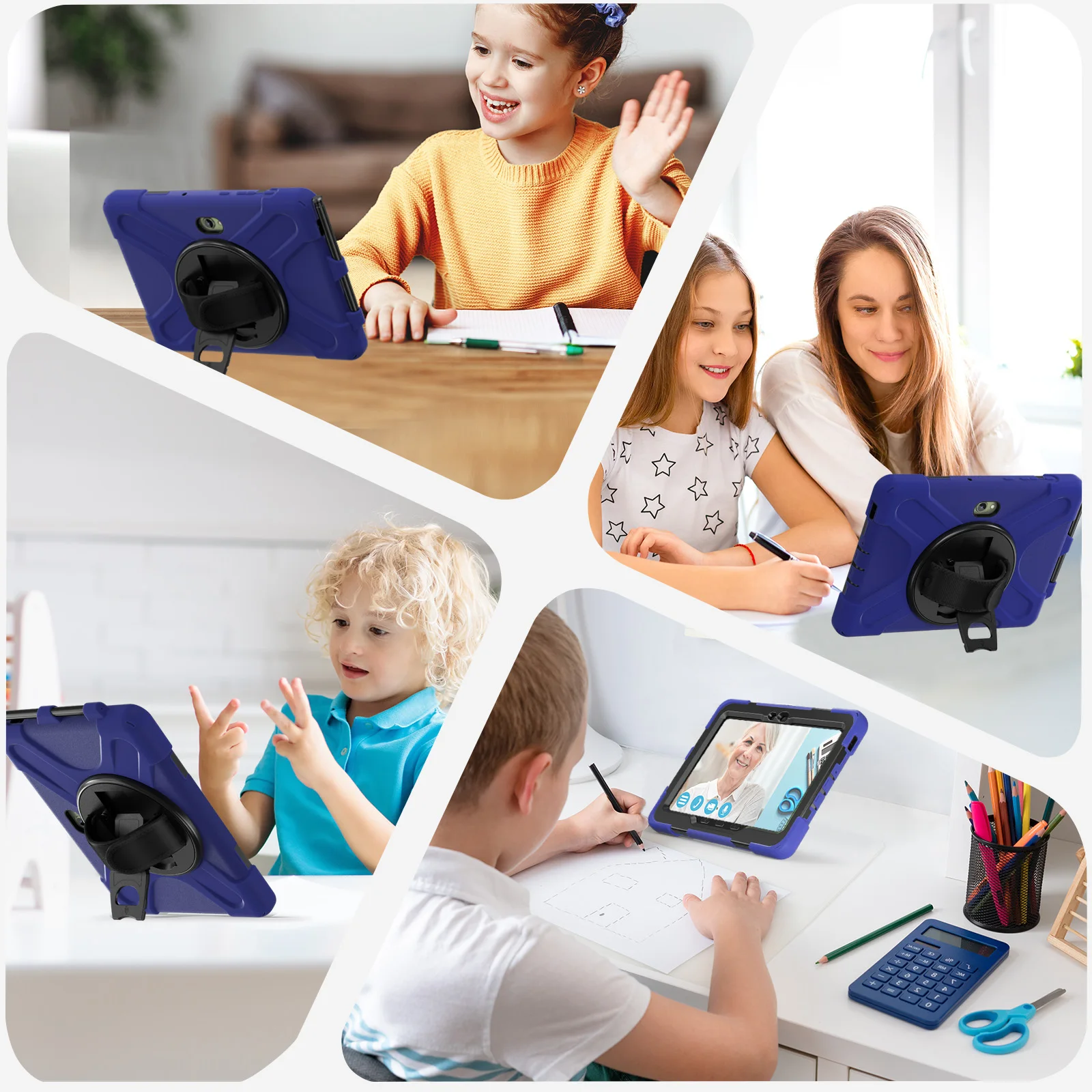 

Case Universal For Samsung Galaxy Tab Active5 2024 Active3 2020 8.0 inch SM-X300 X306B T570 T575 360 Rotating Rugged Stand Cover