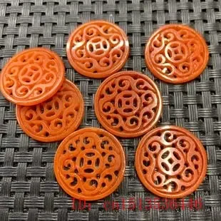 1pc Natural Yellow Jade Double Sided Hollow Out Flower Beads Pendants Jadeite Emerald DIY Earring Accessories Jewelry