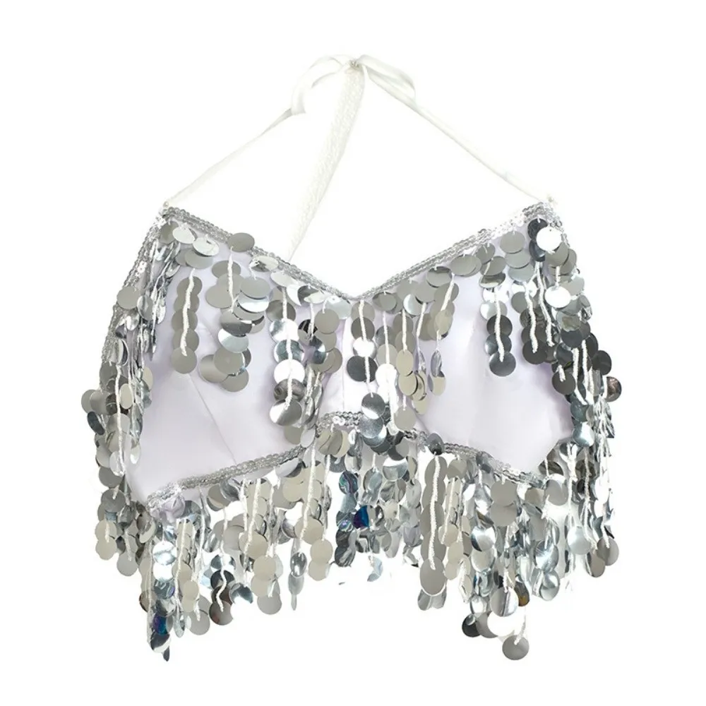 

Fashion Sequins Belly Dance Skirt High Waist Tassels Dance Bra Belt Fringe Top Sexy Hip Scarf Women
