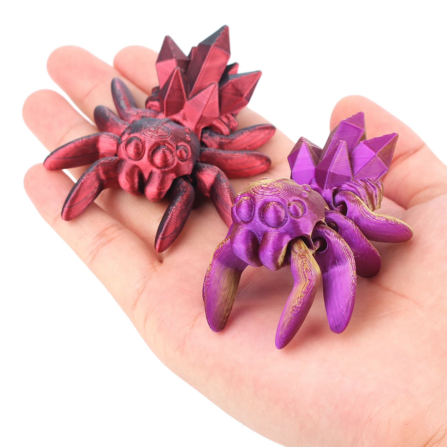 3D printed crystal spiders, colorful animal models, desktop ornaments, home decorations, children's toy gifts