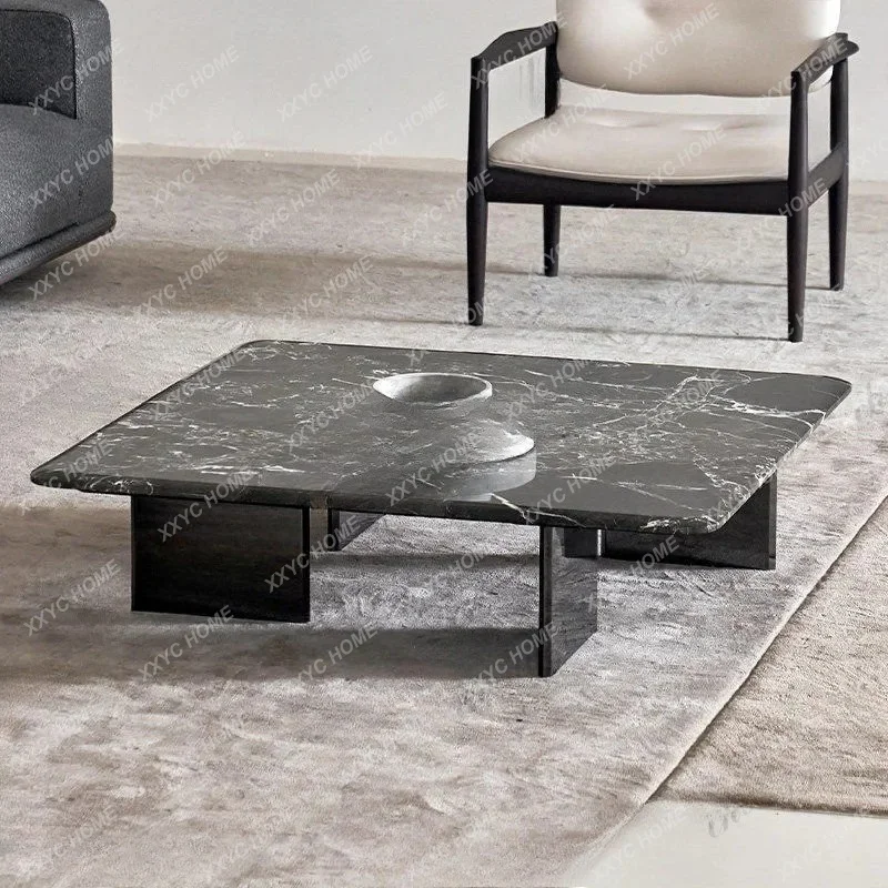 XXminimalist natural luxury stone coffee table villa square luxury marble light luxury coffee table