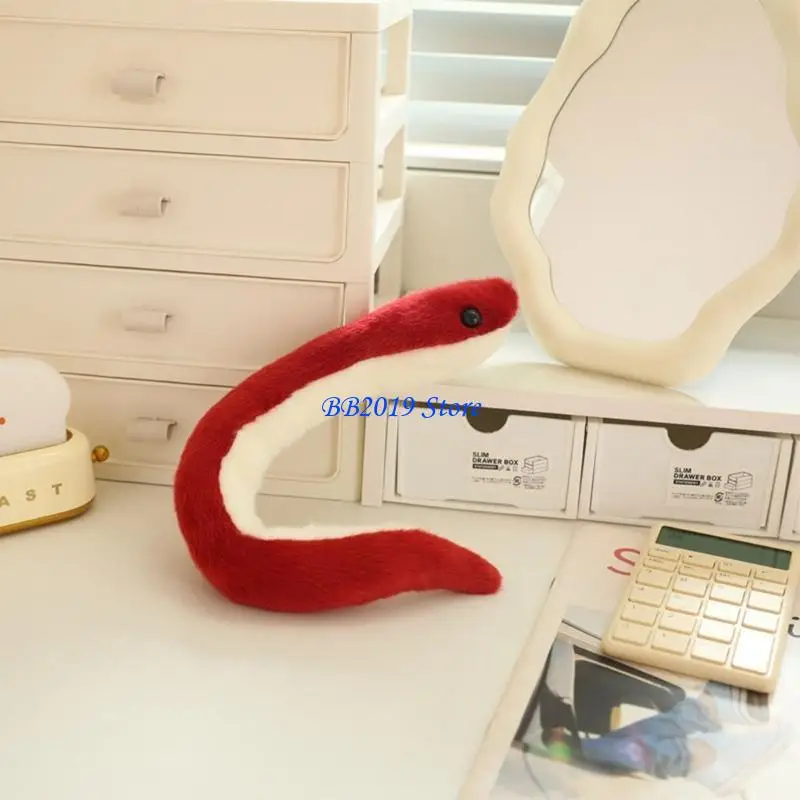 Q0KB لعبة ثعبان قطيفة قابلة للوضع دمى ثعبان محشوة لاحتفالات السنة الصينية الجديدة المهرجان الصيني زخرفة تقليدية 2025 #5