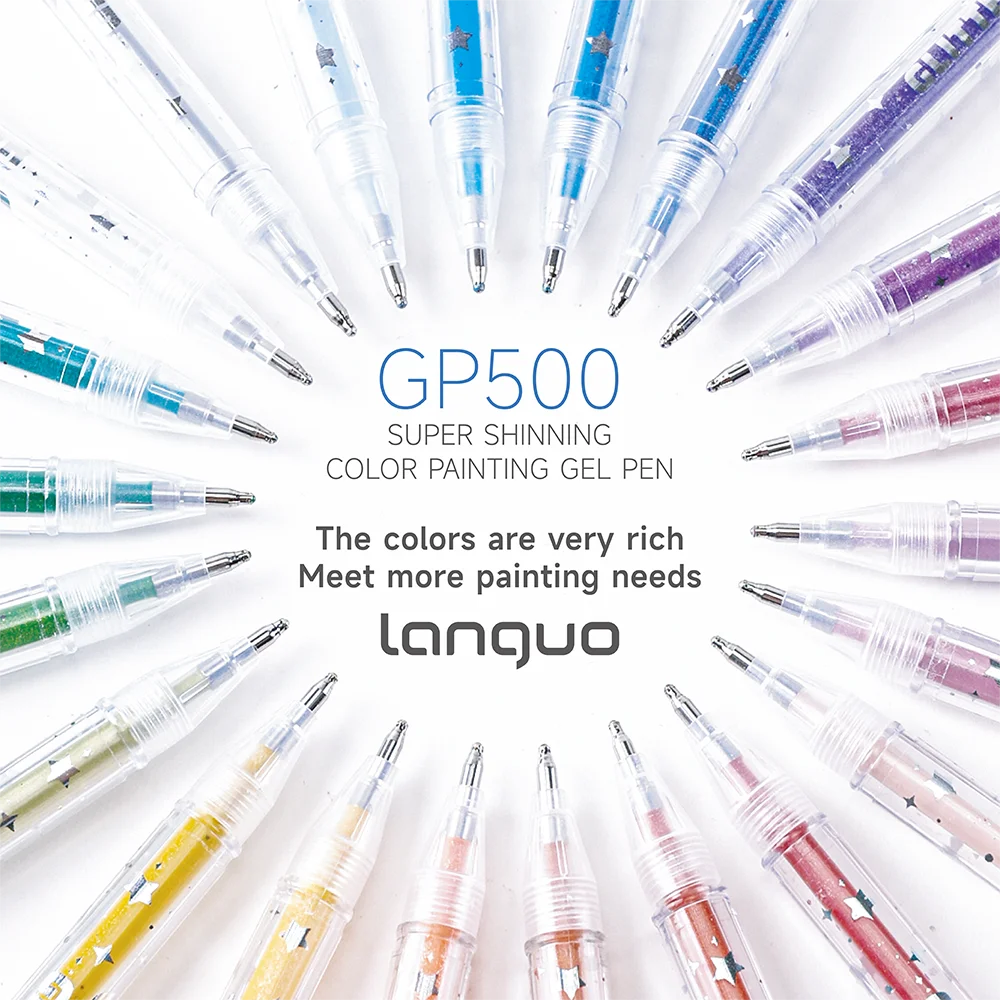 12/48/96 Colors Glitter Ballpoint Pens 1.0mm Tip Sparkly Pen Set for Coloring Books Making Doodle Craft Drawing Art Stationery