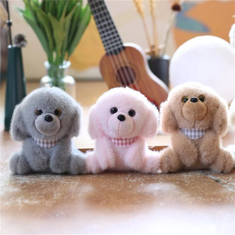 Divertida bufanda bonita, muñecos de peluche de perro de peluche, llavero suave, bolsa colgante, adornos colgantes, llavero, juguetes de peluche, regalos para niños