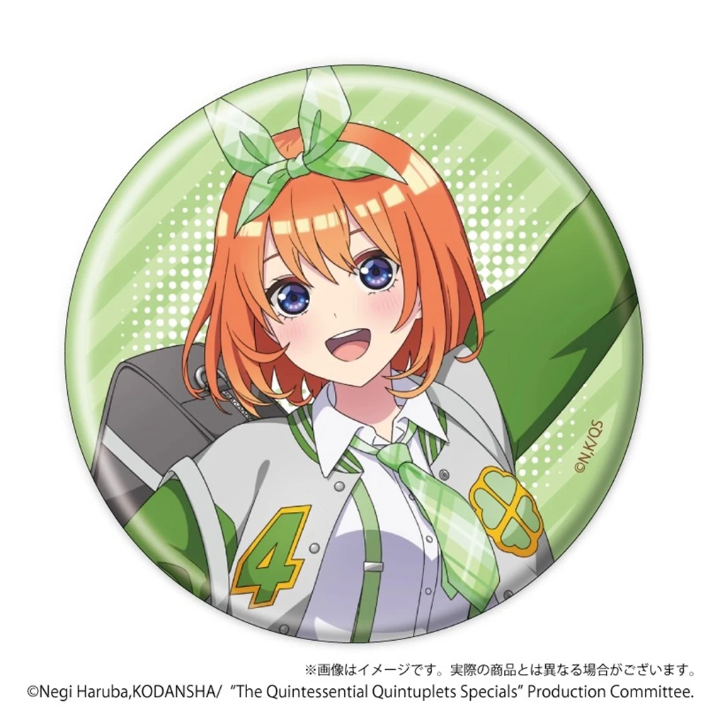 58 مللي متر أنيمي الخماسية المثالية Ichika Nino Miku Yotsubaitsuki تأثيري حلي شارة دبوس SPTE صفيح بروش الدعامة #3