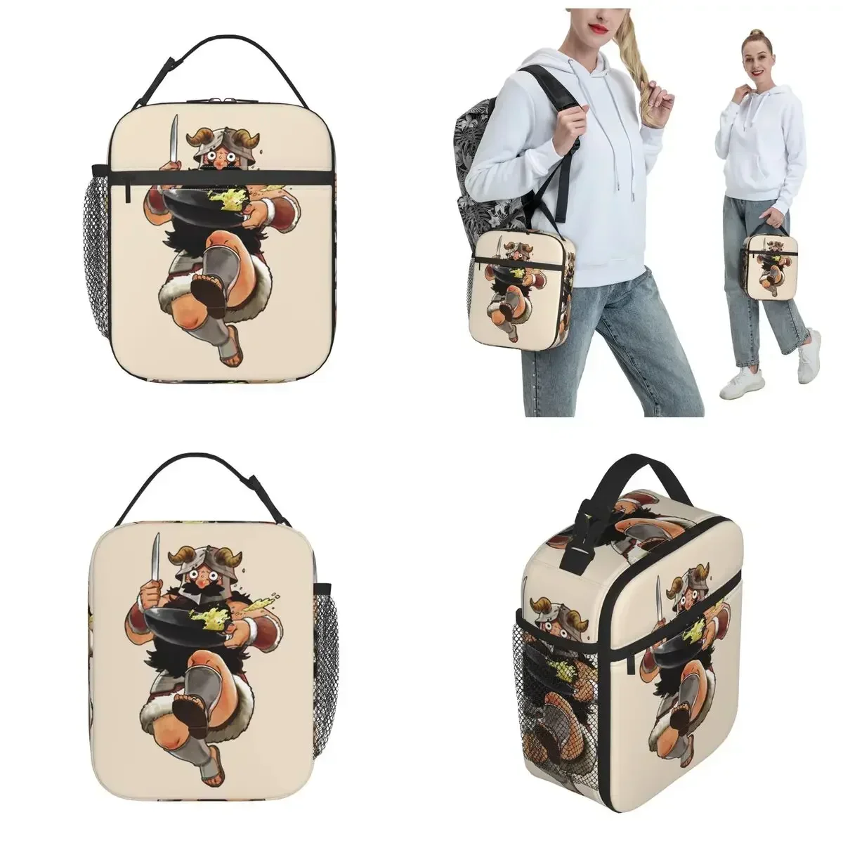 Senshi Dungeon Meshi Accessories Insulated Lunch Bag Delicious in Dungeon Food Box Reusable Cooler Thermal Lunch Boxes