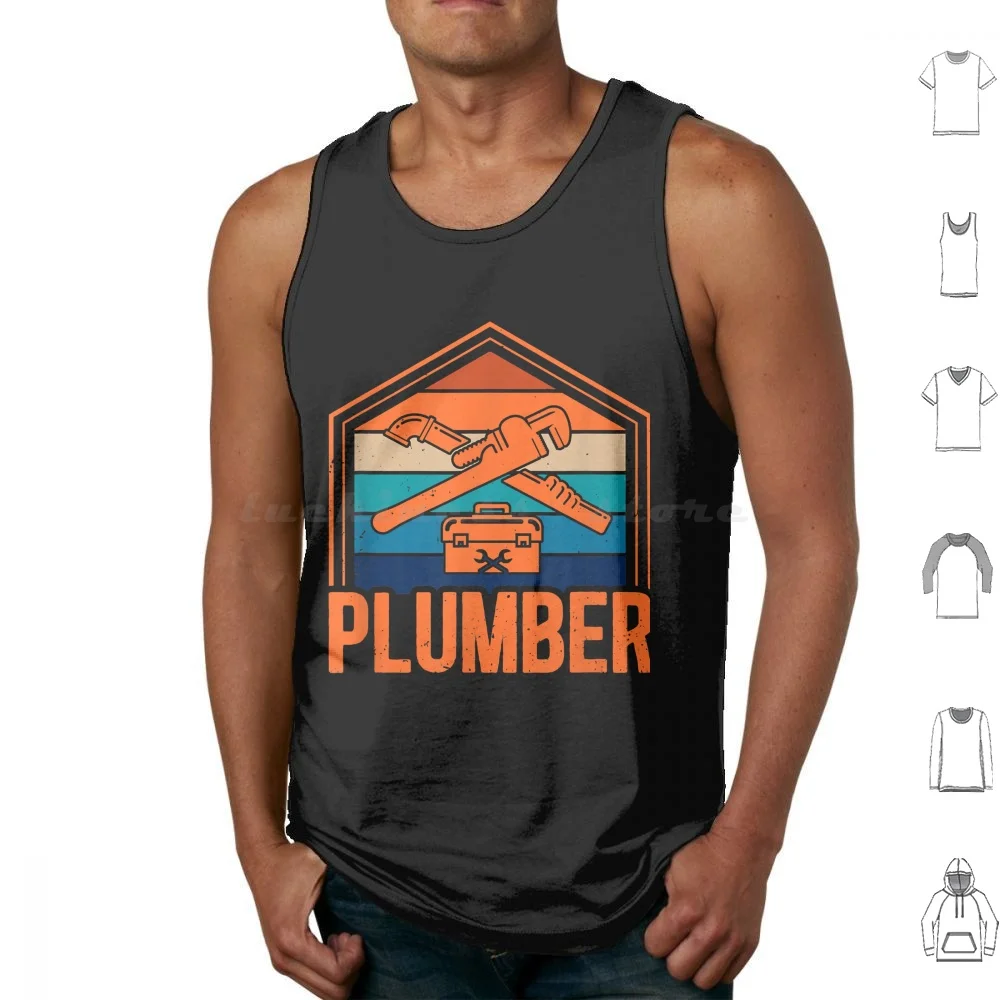 Plumber Retro Master Plumbing Pipefitters Steamfitter Tank Tops Vest Sleeveless