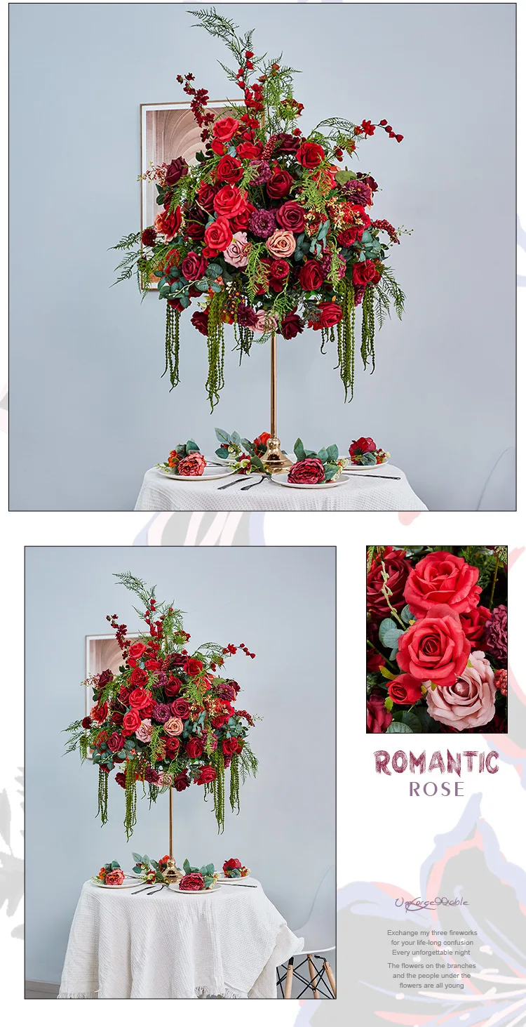 Maßgefertigte 60CM Große Seiden-Rosenkugel Künstliche Pomander-Kugel für Hochzeitsempfänge, Tischdekoration, Ladenpräsentation, Großhandel Blumen-Requisite – Detail 9