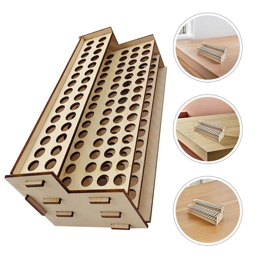 

Detachable Wooden Pen Stand For Desk Marker Storage Rack Pen Organizer Display For Home Office Stationery