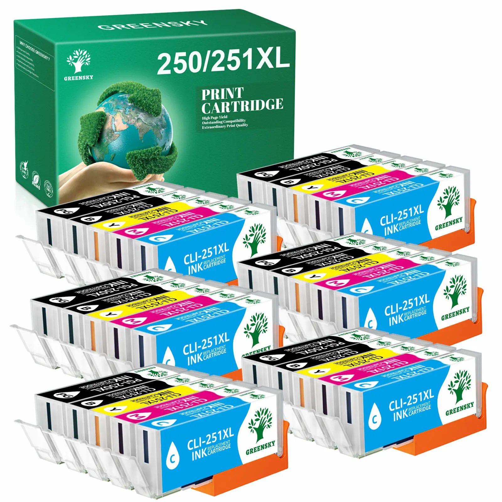 30 PK PGI250XL CLI251XL Ink  For Canon MG5400 iX6820 iP8720 iP7250 Combo Set