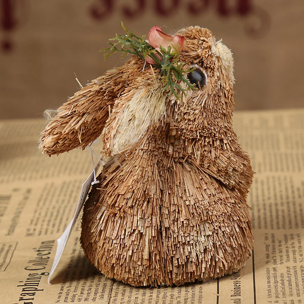 Bunny Ornament Pink Home Decor Lid Desktop Figurine Bunnies Small Rabbit Adorn Cute Model