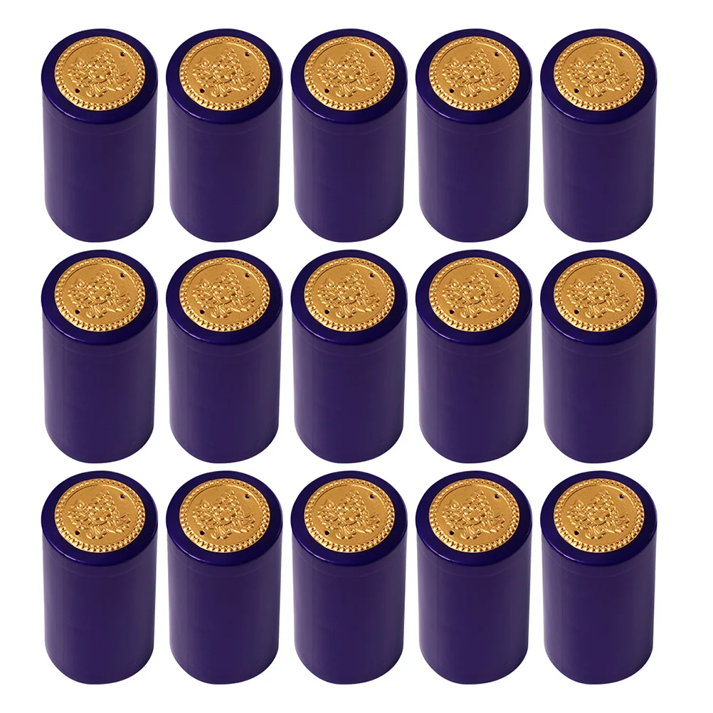 Vinager Red Bottle Shrink Film Sealing Cork Brew Capsules Blue Plastic Heat