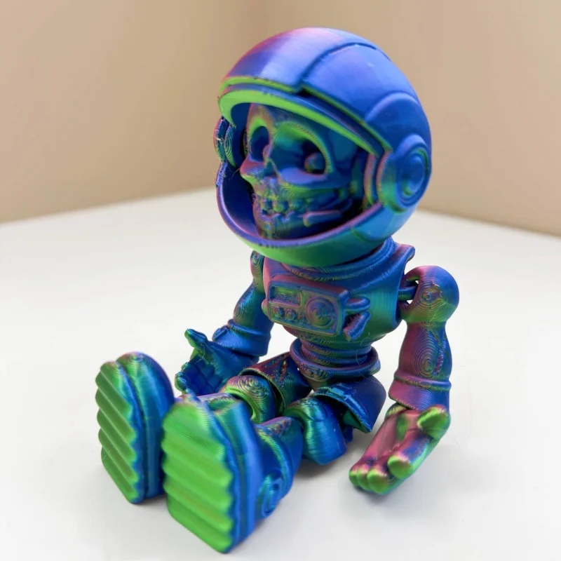 3D printed skull aerospace design joint movable doll model figurine children's gift toy bedroom office ornament