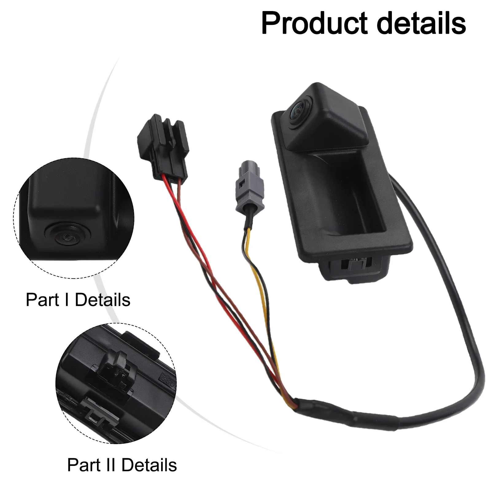 Car Rearview Camera Rear View Camera Practical Installation Wear-resistant Design 12V Voltage Compact Vehicle Backup Camera