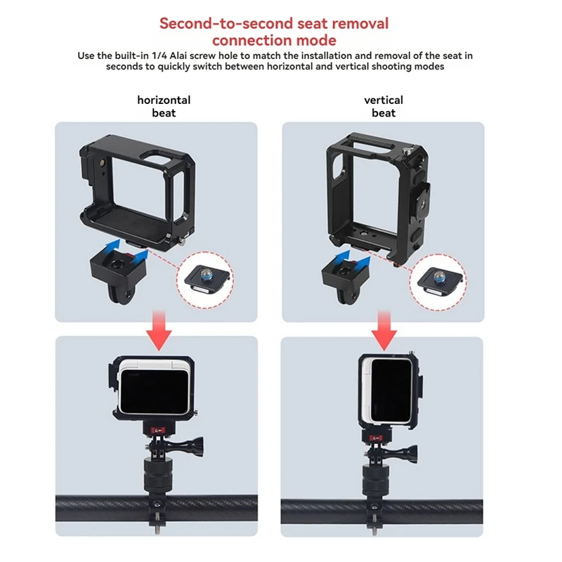 For Insta360 GO3 / GO 3S Ultra Light Metal Cage Frame Case Protective Shell Protector Accessories Dual Cold Shoes