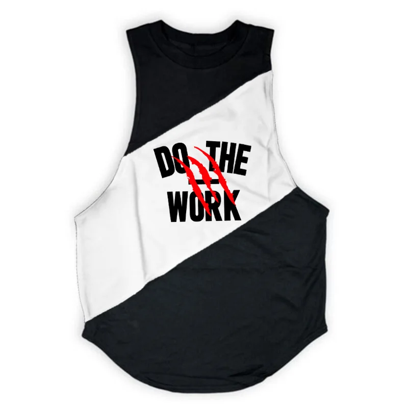 

Мужская спортивная майка с принтом Do The Work, рубашка без рукавов для фитнеса, бодибилдинга, хлопковая одежда для спортзала, мужской жилет для тренировок, дышащая повседневная одежда