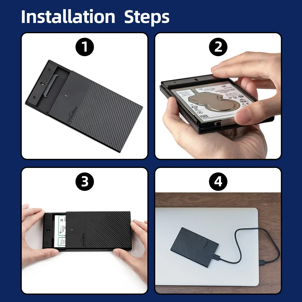 UnionSine-Boîtier de disque dur externe K3A USB 3.0, 2.5 pouces, avec port série SATA SSD, 6 To