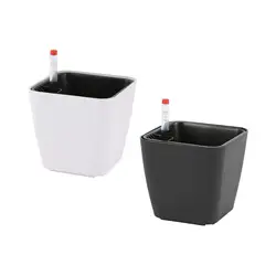 Self Watering Plant Pot with Water Level Indicator Decorative Multifunctional 5.1inch Tall for Orchids Cacti Sturdy Accessories
