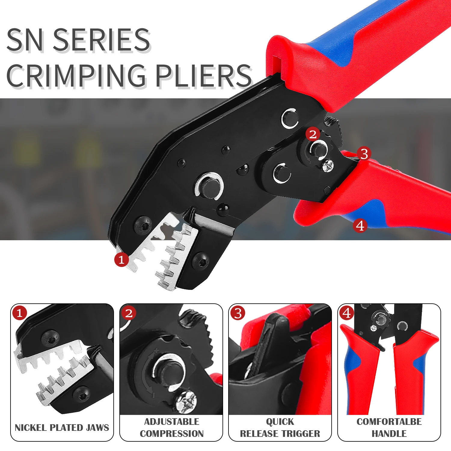 Pressed Pliers Electrician Tools Crimping Tool Electrical Terminals Clamp Electronics Pressing Connector Hand Jaws Box