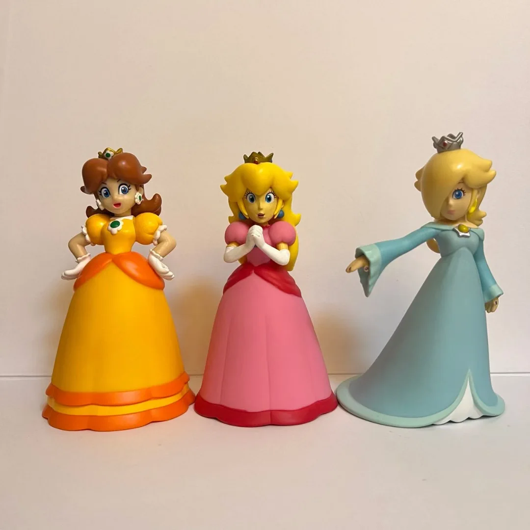 Super Mario Bros Toys Cartoon Mario Luigi Yoshi Peach Princess Donkey Kong Game Action Figures Model Toys Kids Birthday Gifts