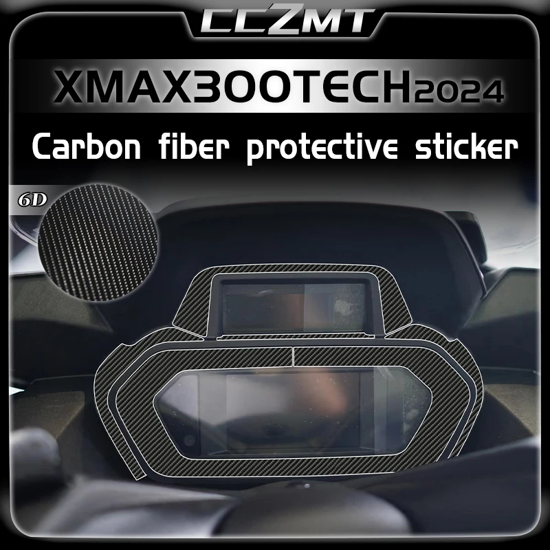 

For Yamaha XMAX300 xmax300 TECH 2024 6D carbon fiber fuel tank protection stickers decorative body film modification parts