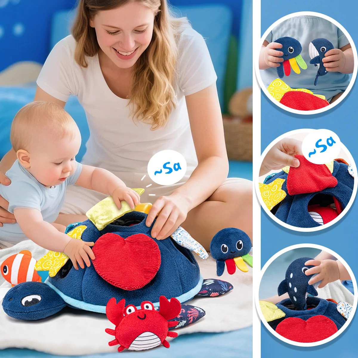 Giocattoli per bambini, giocattoli di stoffa per tartarughe, giocattoli per nascondere tartarughe, giocattoli sensoriali per bambini, giocattoli di stoffa tattili, giocattoli per la caccia al tesoro