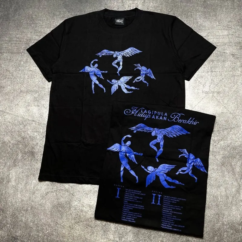 

European and American New Retro Elf Casual Loose T-shirt Men 2025 Street Hip-hop Punk Fashion Oversized Short-sleeved Women