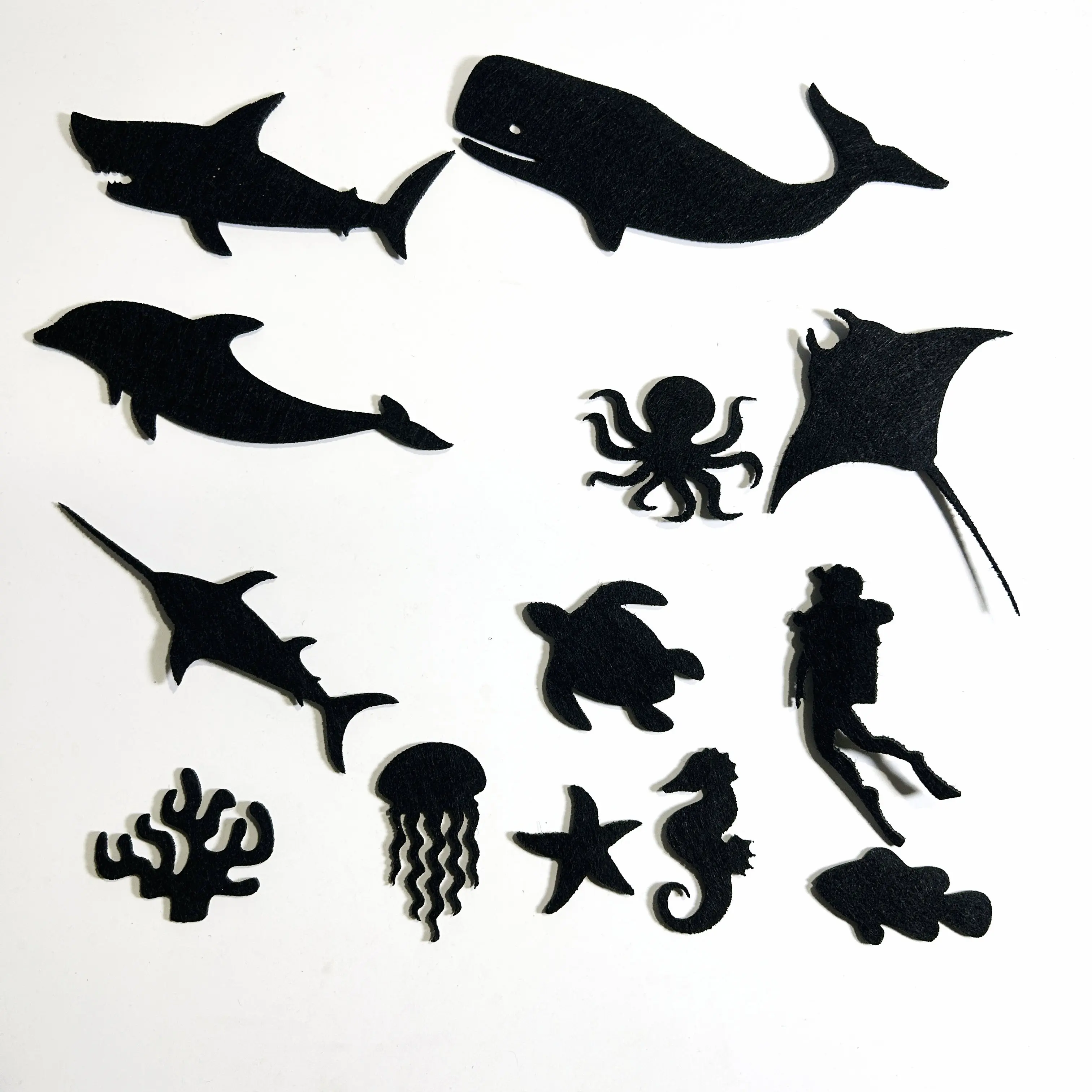 

Early Childhood Shadow Puppets Play Stories, Fairy Tales, Sea Animal Set, Bamboo Stick Silhouette Decoration, Home Supplies