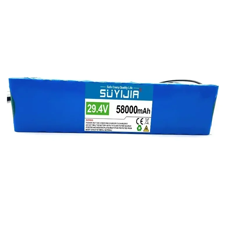 Original 24 Volt Battery 25.2V 58000mAh 7S2P 18650 Lithium Battery Pack 24V W/ Smart BMS for Electric Bicycle Moped + 2A Charger