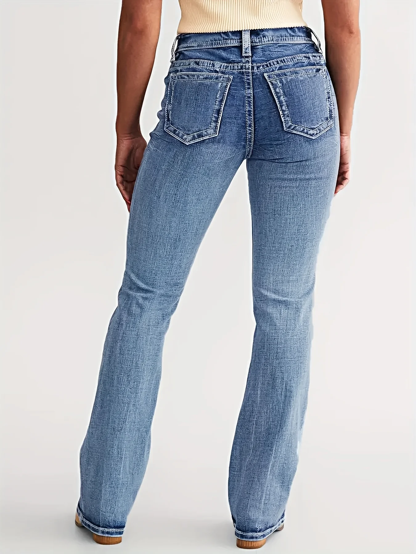 

Джинсы с прямыми штанинами для женщин, эластичные джинсовые брюки со средней посадкой, легкие повседневные винтажные джинсы с карманами