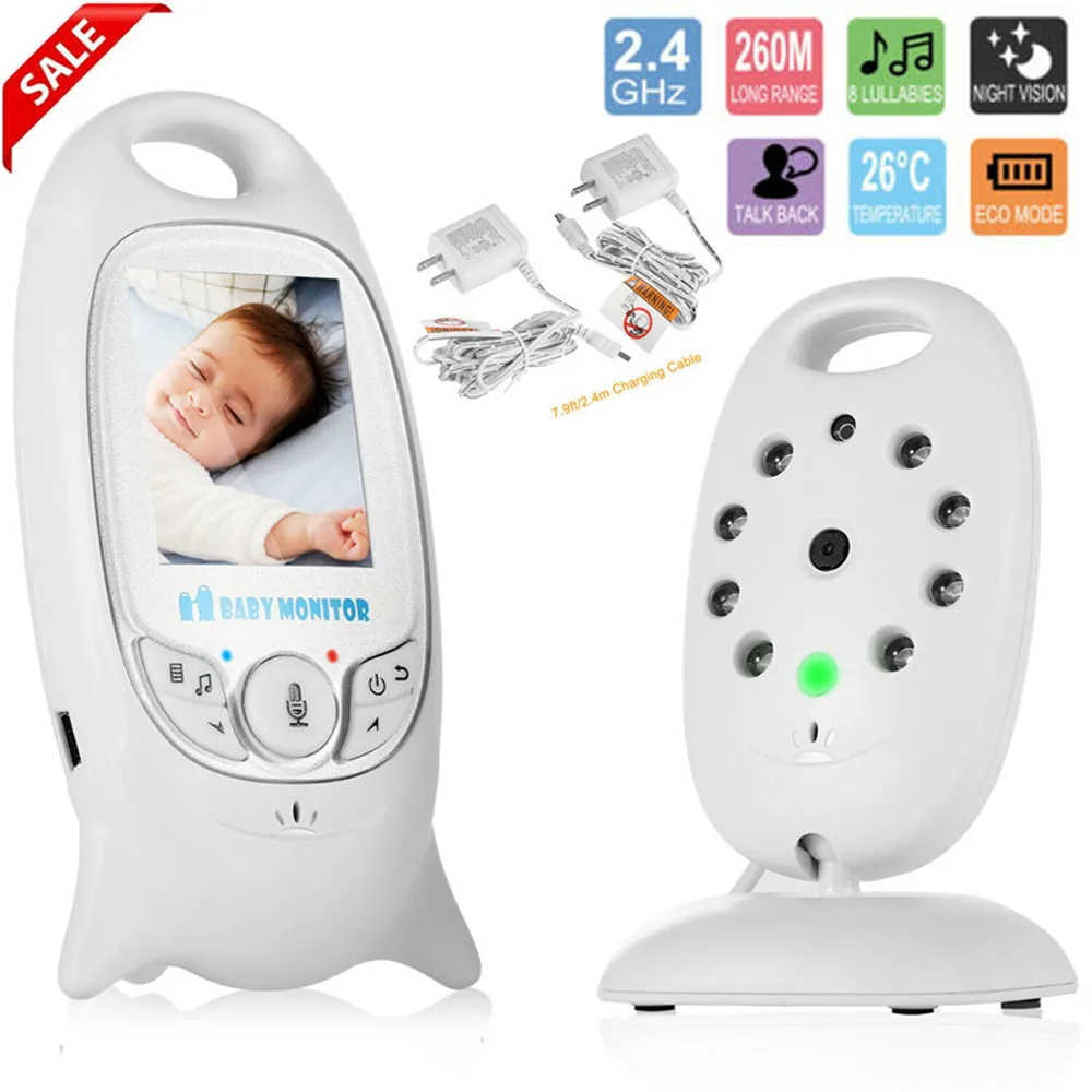 

Wireless baby monitor with LCD display, call temperature measurement function, play lullaby night vision camera