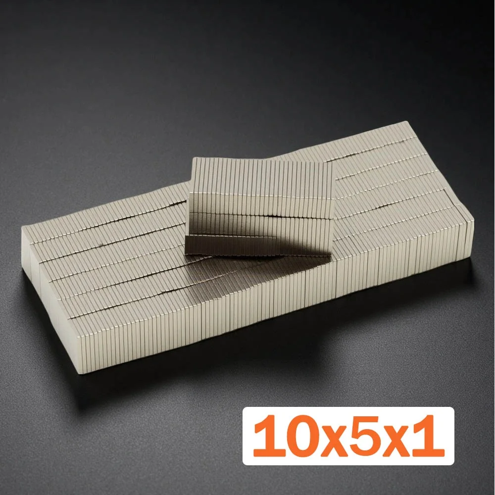 Anti Corrosion Metal Magnetic Neodymium Magnet Block 10x5x1mm High Adsorption Waterproof Model Building Creation Project