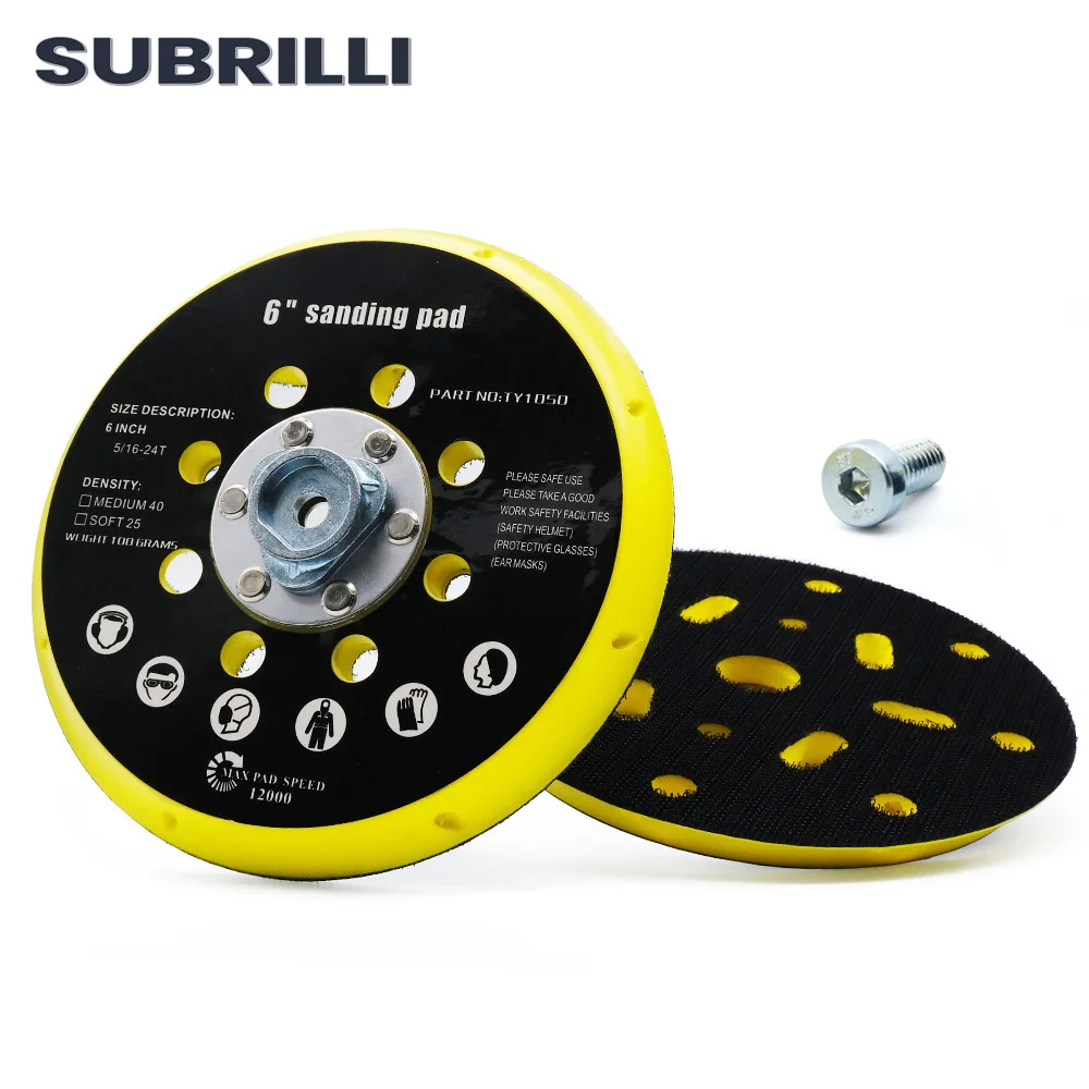 6 Inch Multi-Functional Sanding Backing Plate Random Orbit Polishing Sander Disc With 5/16