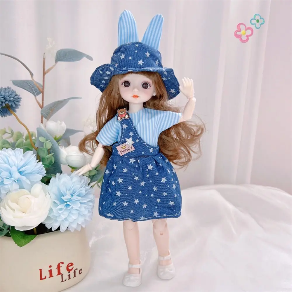 20 Joints 1/8 30CM BJD Doll 3D Simulation Eyes Multi-joint Doll Cute BJD Doll Pink Blue Princess Doll Fashion Clothes BJD Doll