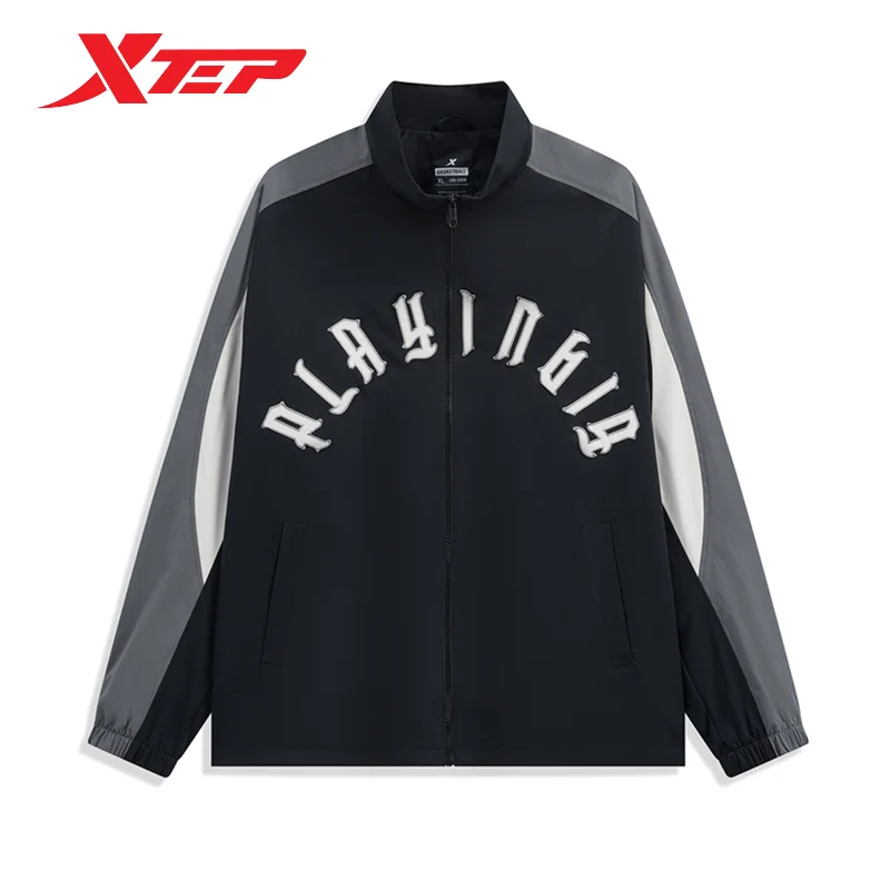 Xtep Basketball Windbreaker For Men 2024 Spring Keep Warm Wind Proof Men\'s Coat Fashion Double Layer Outdoor Tops 976129150138