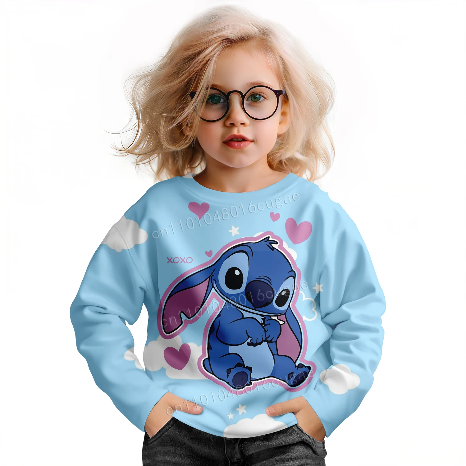 

2025 Lilo&Stitch Animation Autumn Girl And Kid Clothes Cartoon Printed Sweatshirts Kids Cute Pullover Long Sleeve T-shirts Top