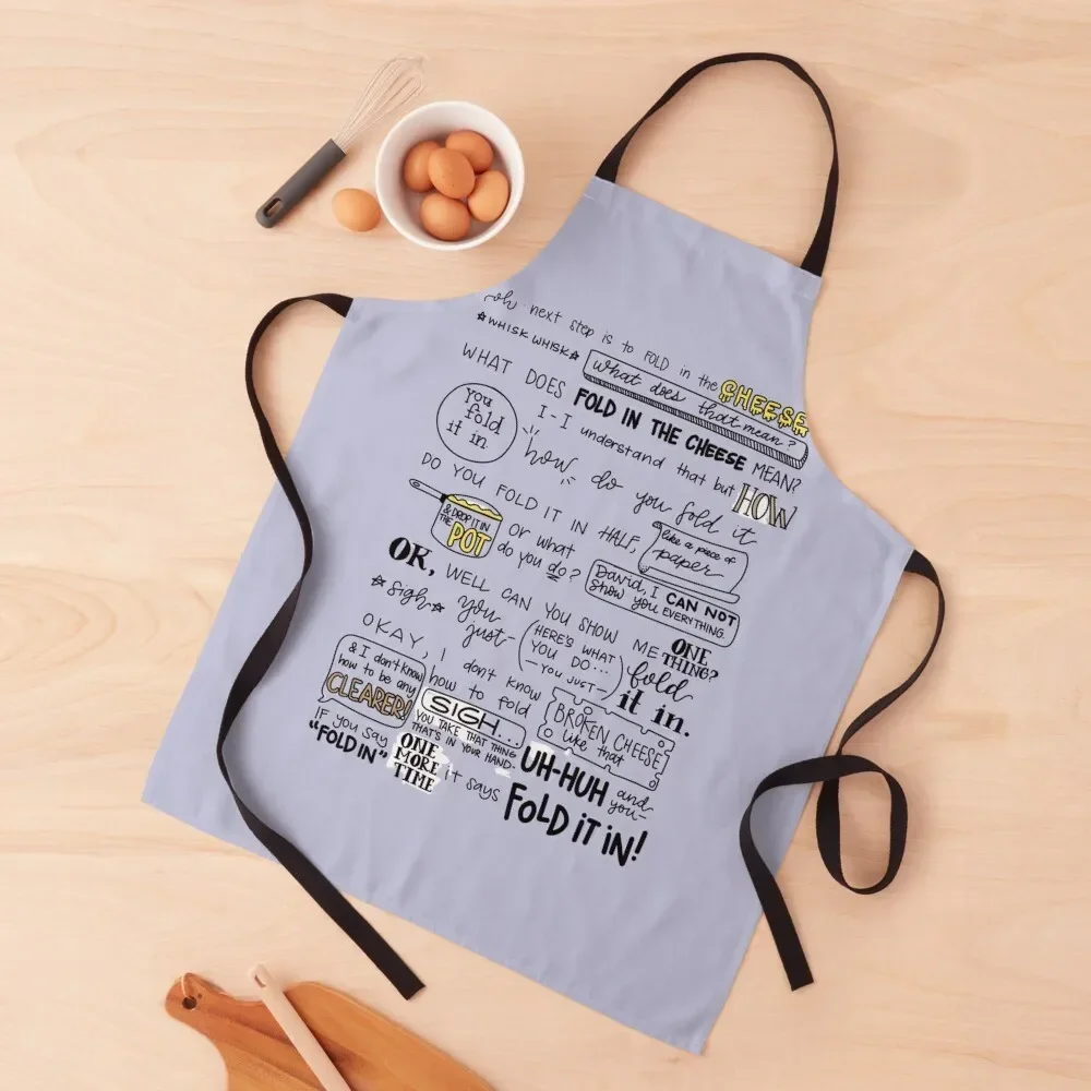 

Fold in the Cheese Classic T-Shirt Apron for home useful pieces bib Cute Kitchen Accessories Apron